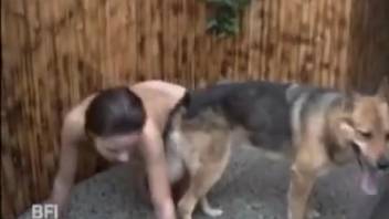 Bouncy-butted animal lover screwing a canine