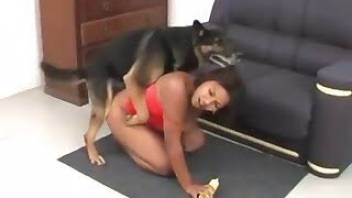 Brunette is addicted to dog fucking in HD